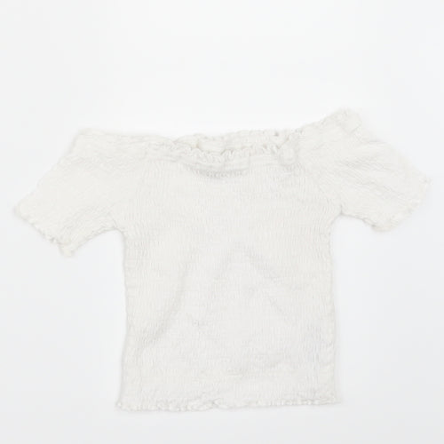 Primark Girls White   Basic T-Shirt Size 7-8 Years