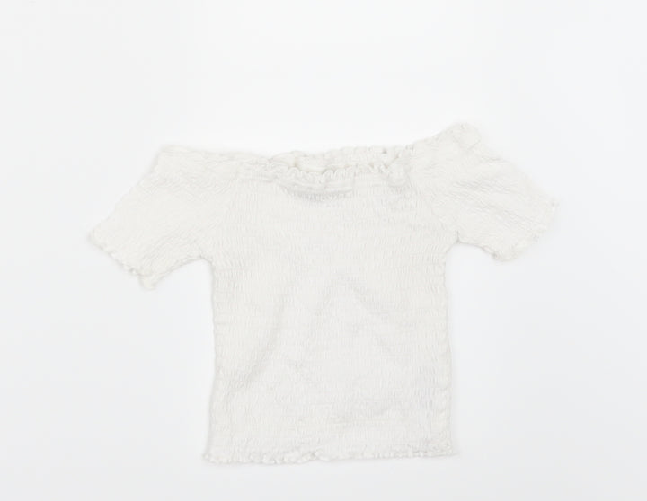 Primark Girls White   Basic T-Shirt Size 7-8 Years