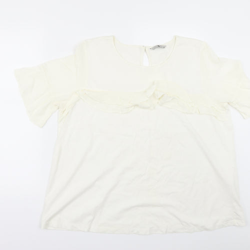 TU Womens Ivory   Basic T-Shirt Size 2