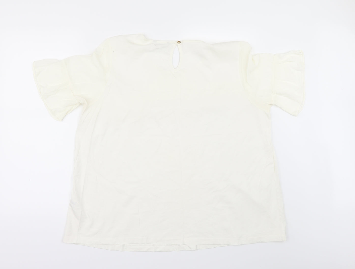 TU Womens Ivory   Basic T-Shirt Size 2