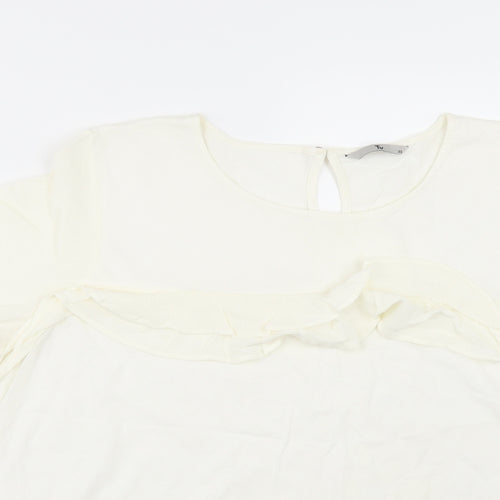 TU Womens Ivory   Basic T-Shirt Size 2