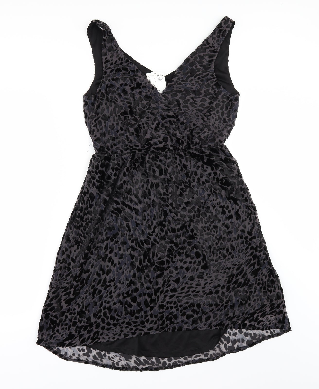 H&M Womens Black Animal Print  A-Line  Size 12