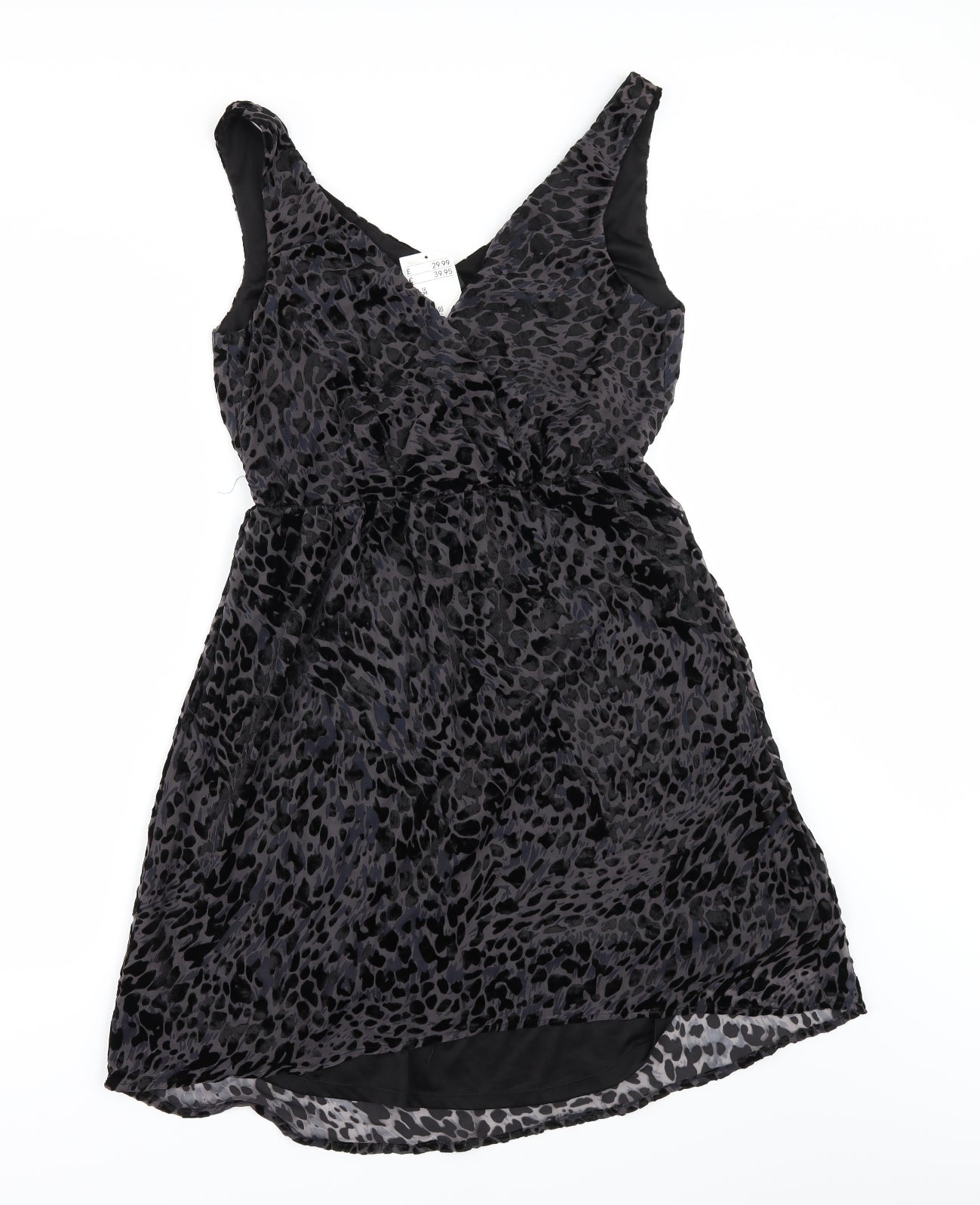 H&M Womens Black Animal Print  A-Line  Size 12