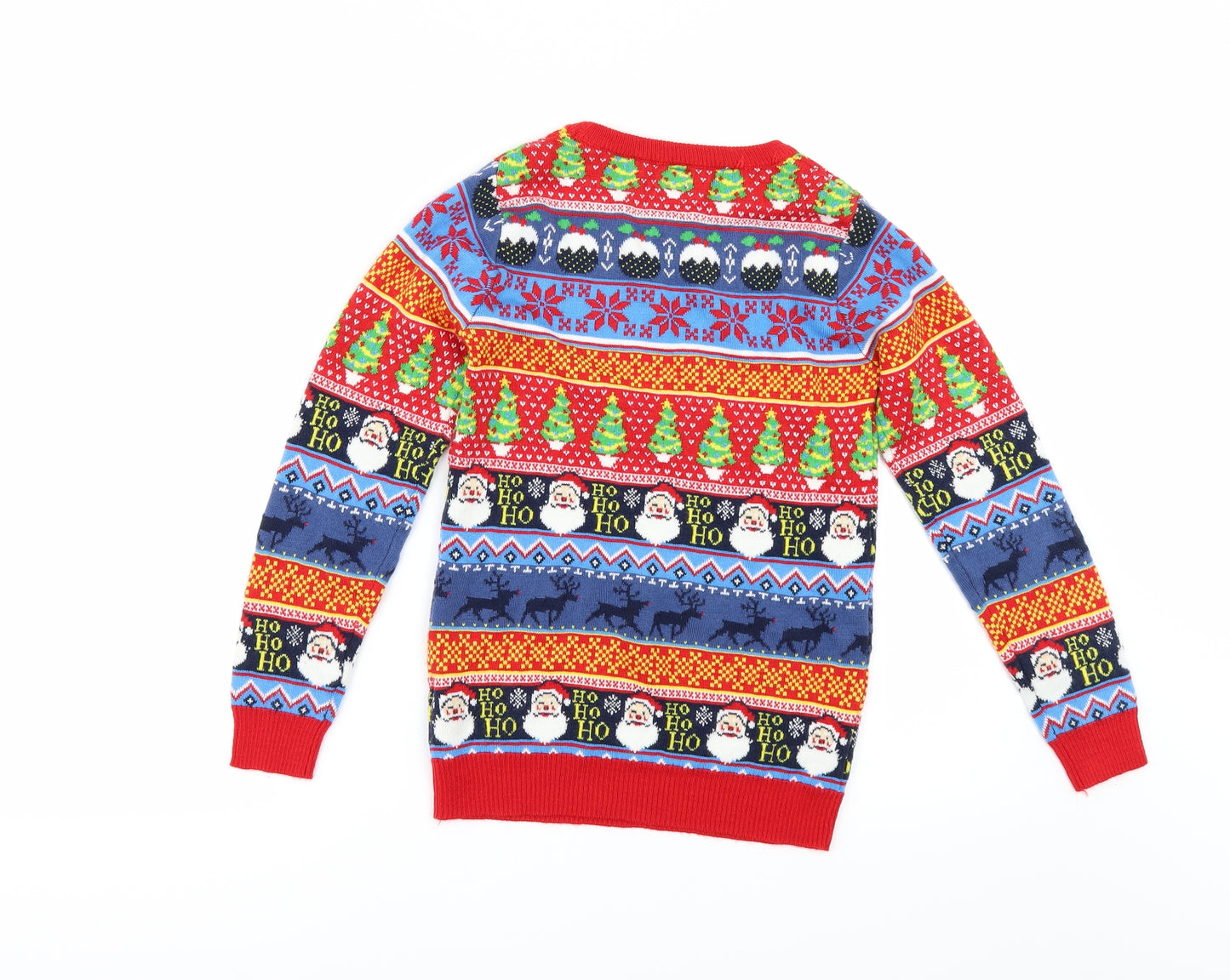 TU Boys Red Geometric  Pullover Jumper Size 10 Years  - CHRISMTAS