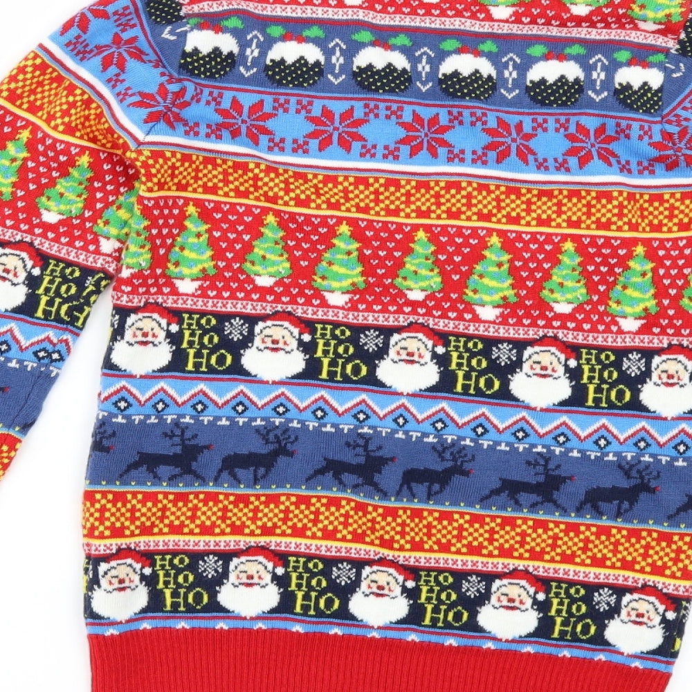 TU Boys Red Geometric  Pullover Jumper Size 10 Years  - CHRISMTAS
