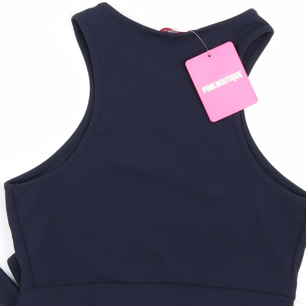 Pink Boutique Womens Blue   Cropped T-Shirt Size 10
