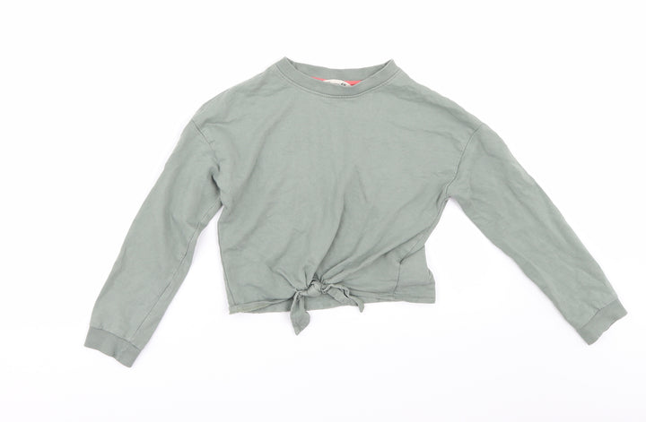 H&M Girls Green Pullover Sweatshirt Size 9-10 Years