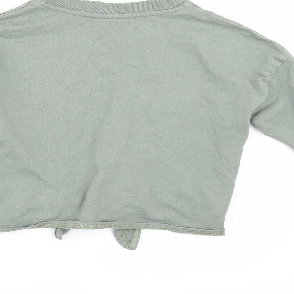 H&M Girls Green   Pullover Sweatshirt Size 9-10 Years