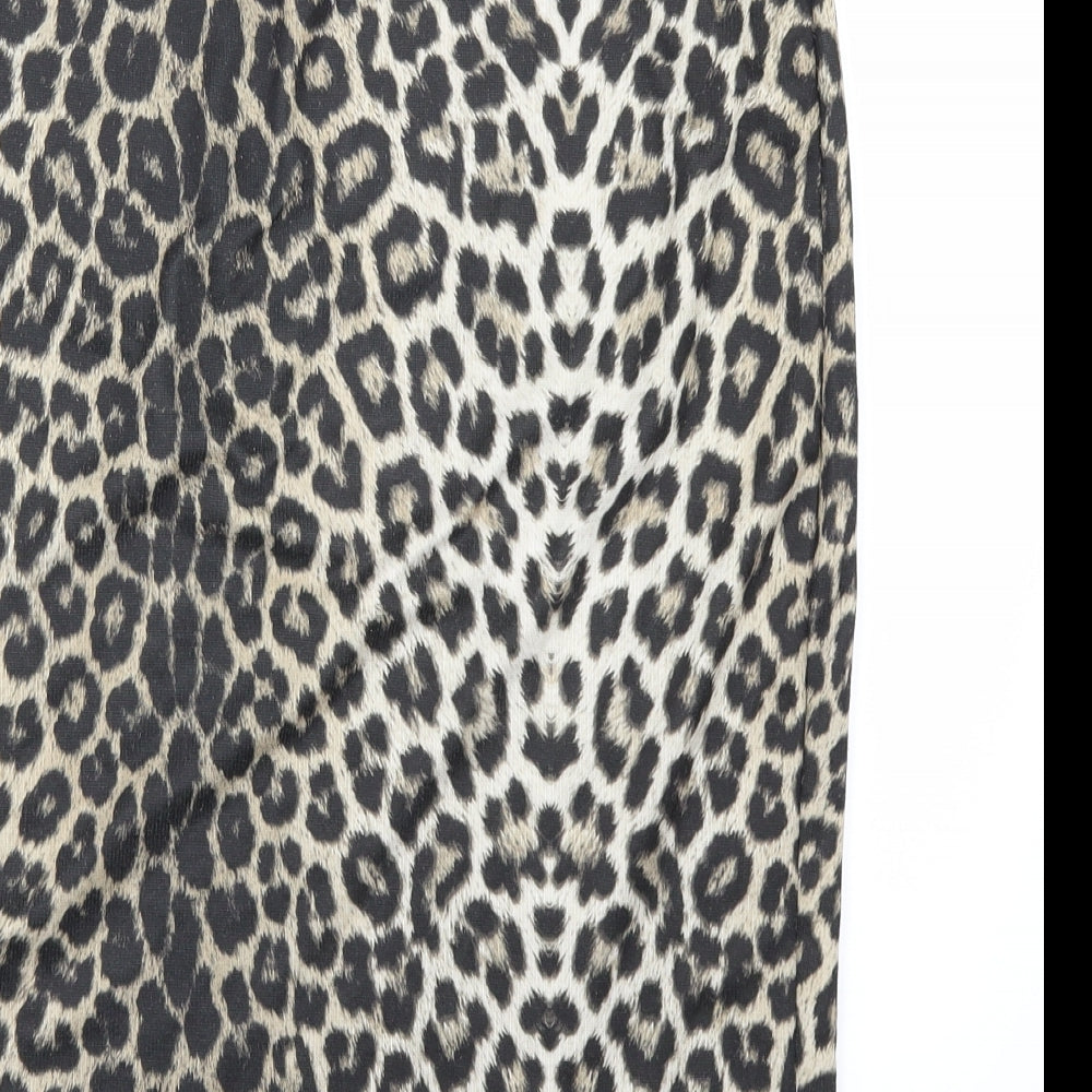 River Island Womens Beige Animal Print  Straight & Pencil  Size 14
