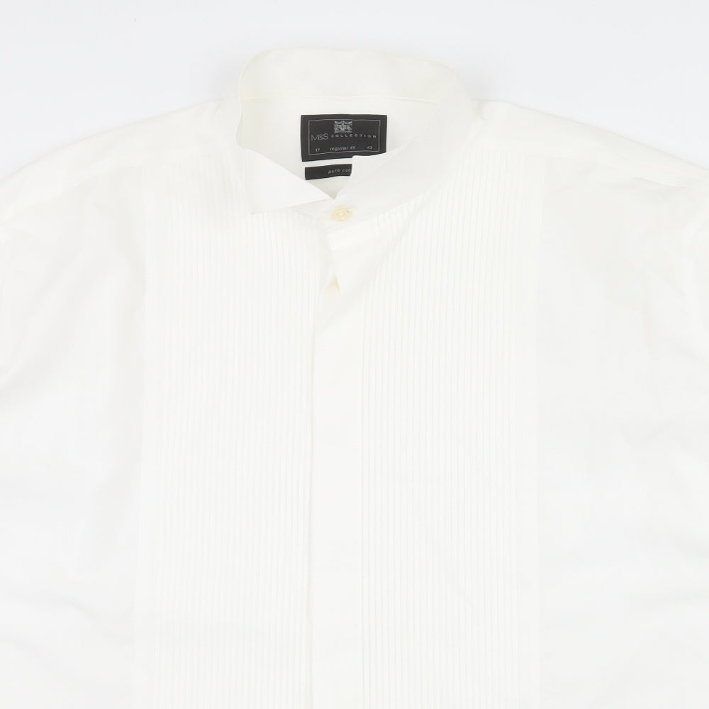 Marks and Spencer Mens White    Dress Shirt Size 17