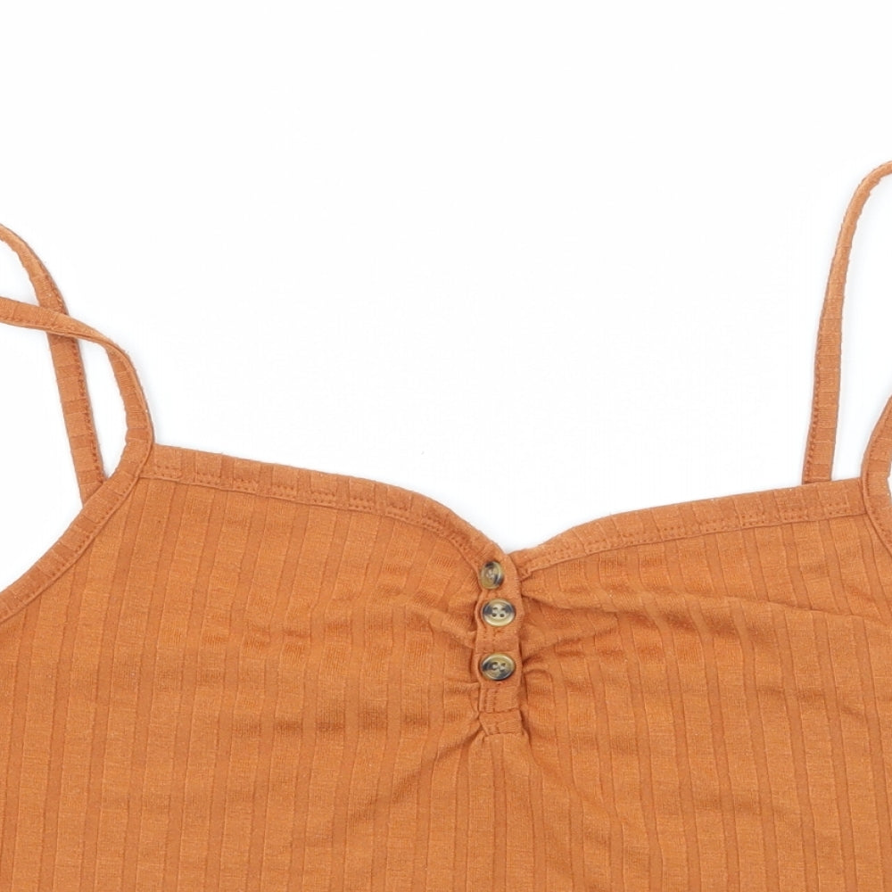 Topshop Womens Brown  Jersey Basic Tank Size 12