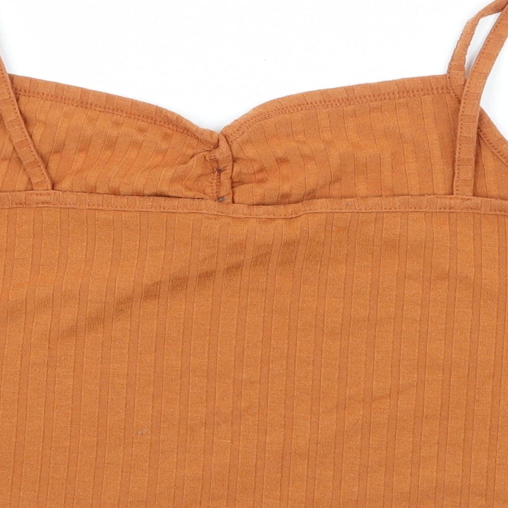 Topshop Womens Brown  Jersey Basic Tank Size 12