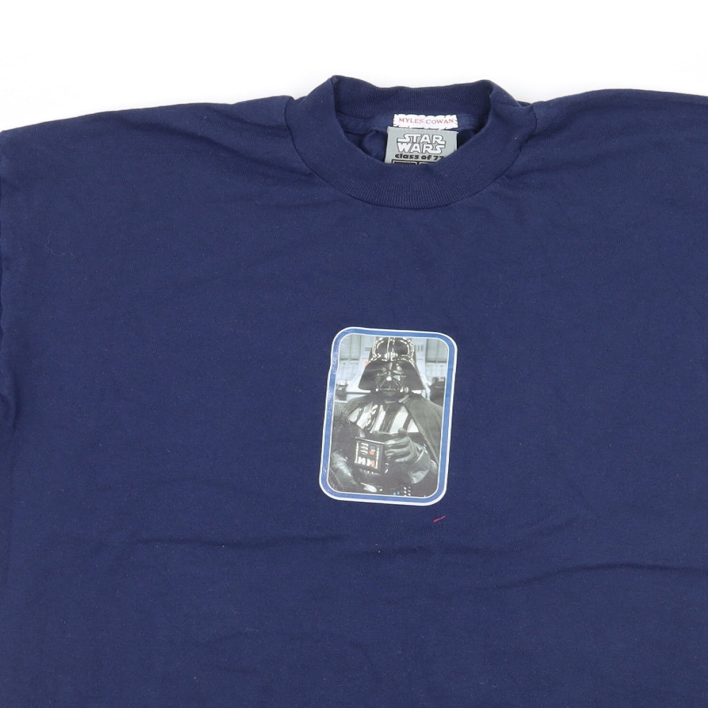 Screen Stars Mens Blue  Jersey  T-Shirt Size M  - Darth Vader