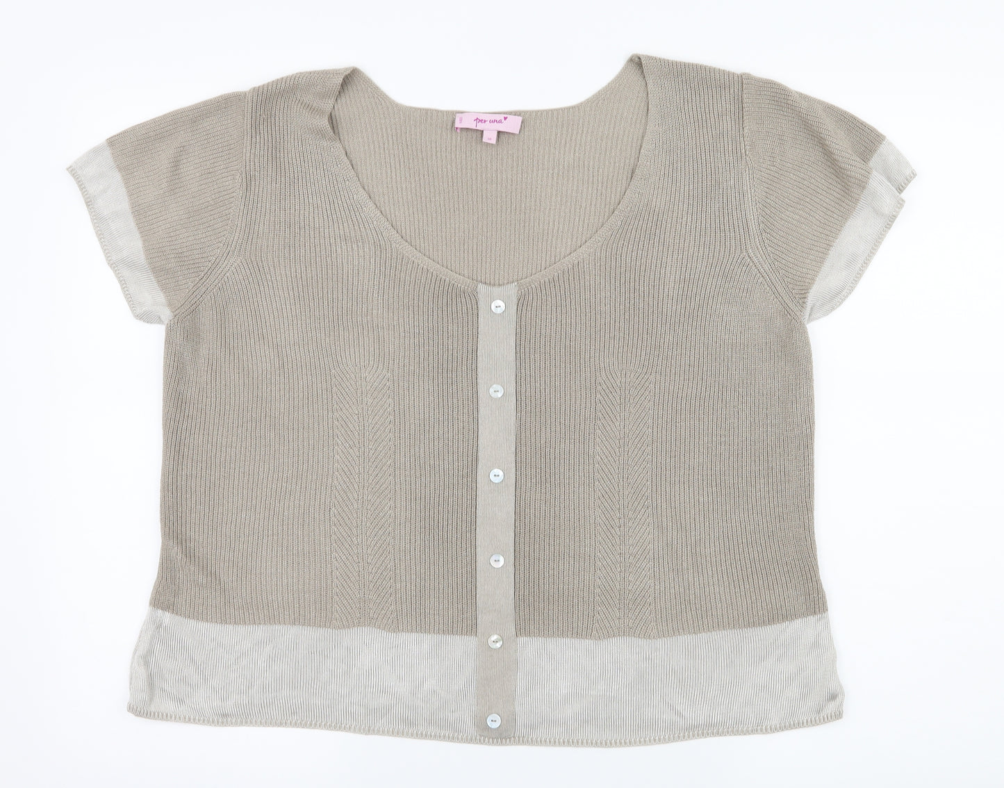 Per Una Womens Grey  Knit Basic T-Shirt Size 18