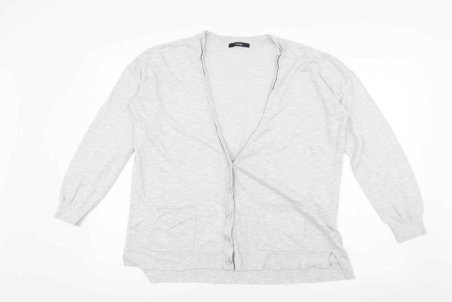 George Womens Grey  Knit Cardigan Jumper Size 16