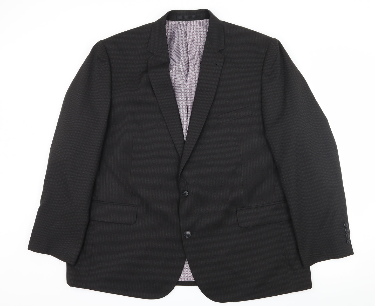 Taylor & Wright Mens Black Striped  Jacket Suit Jacket Size 2XL