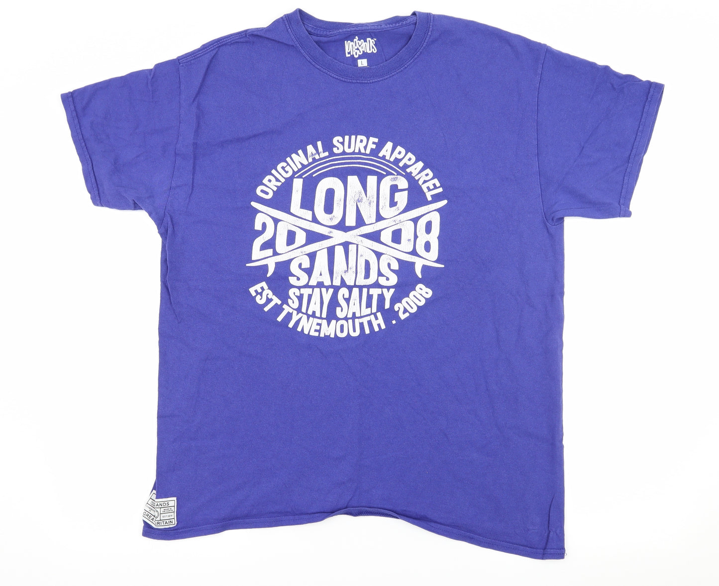 Longsands Mens Blue  Jersey  T-Shirt Size L