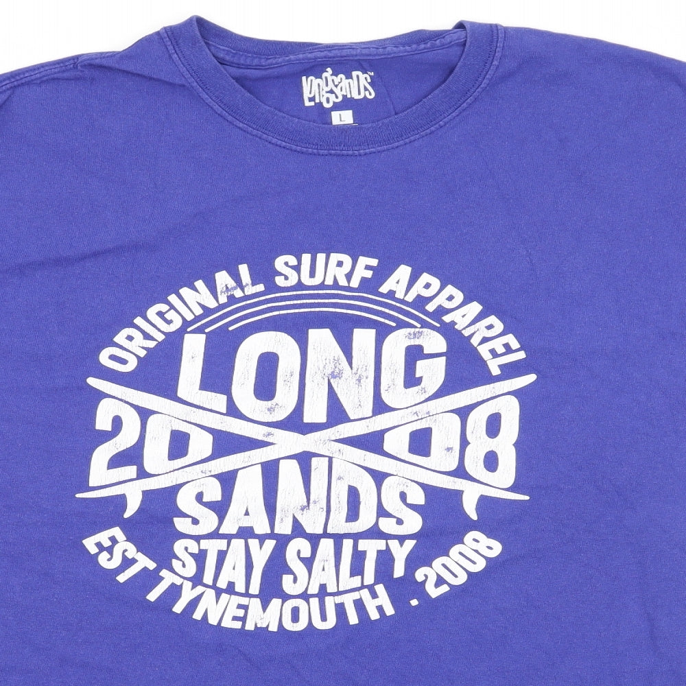 Longsands Mens Blue  Jersey  T-Shirt Size L