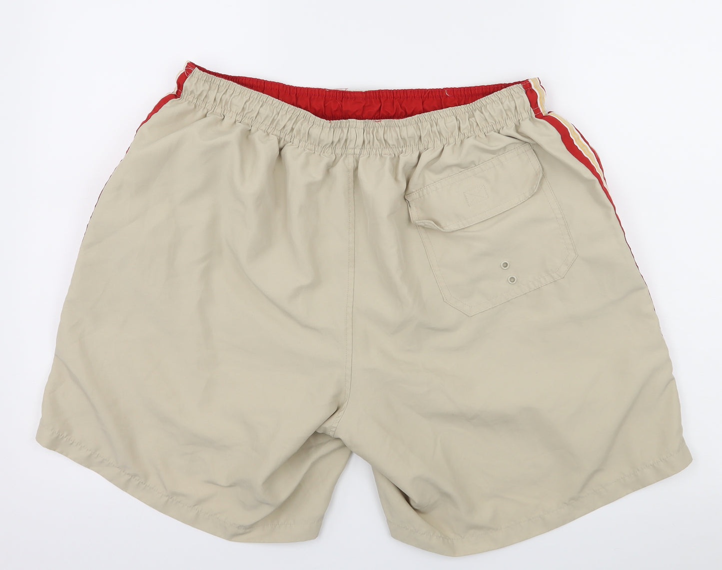 Easy Mens Beige Striped  Sweat Shorts Size XL