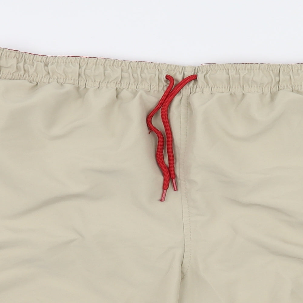 Easy Mens Beige Striped  Sweat Shorts Size XL