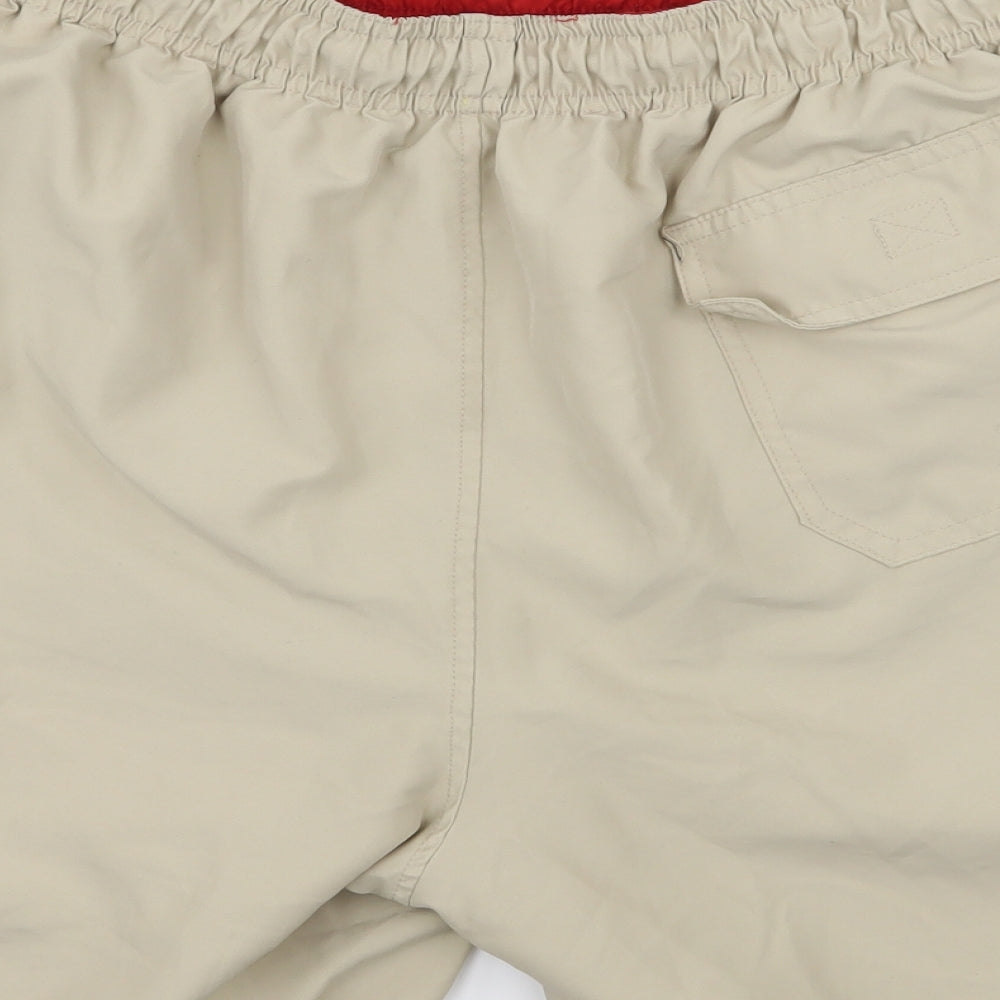 Easy Mens Beige Striped  Sweat Shorts Size XL