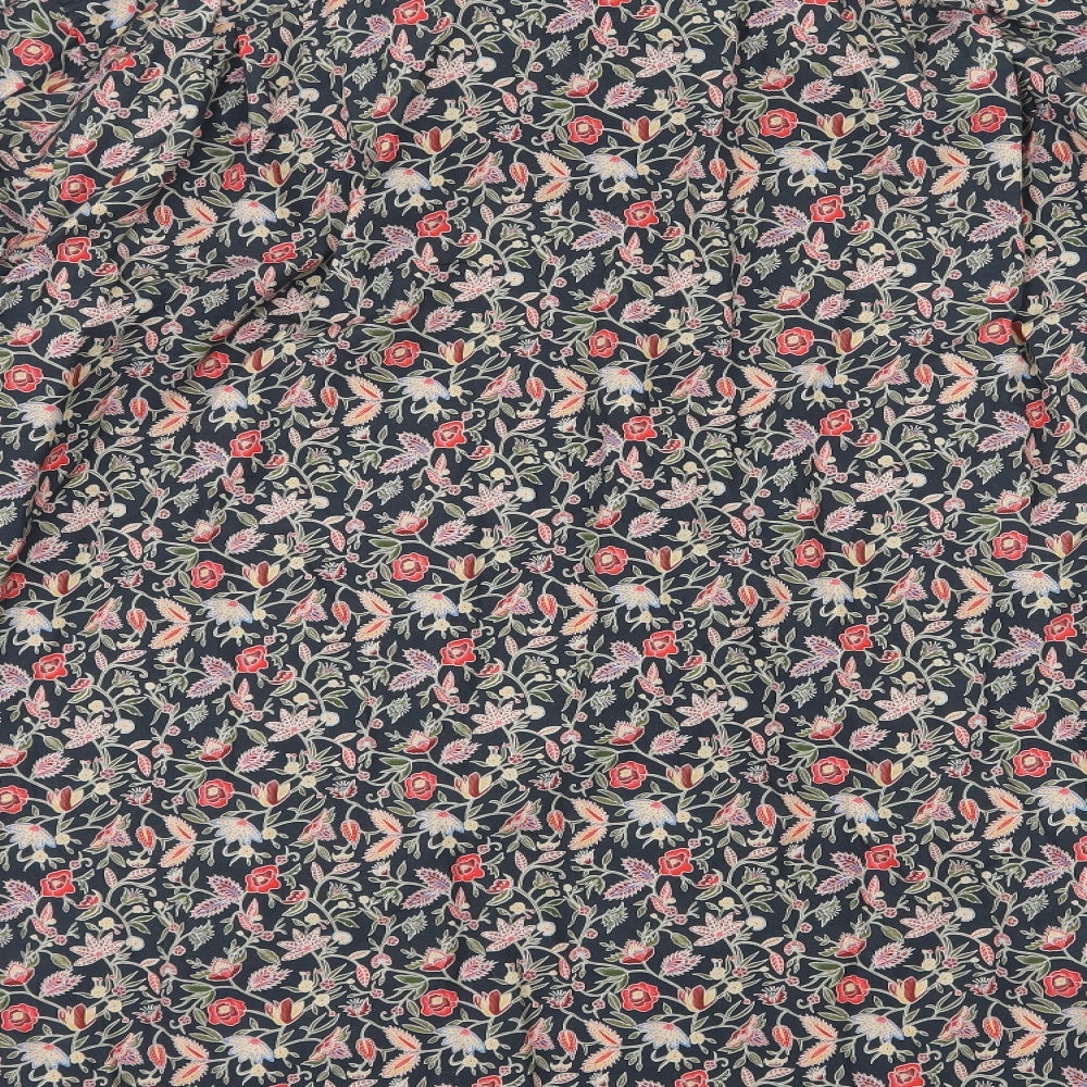 NEXT Mens Black Floral   Button-Up Size 17.5