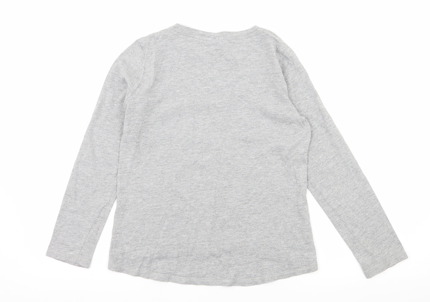 Preworn Girls Grey  Jersey Basic T-Shirt Size 10 Years  - Roller Skate