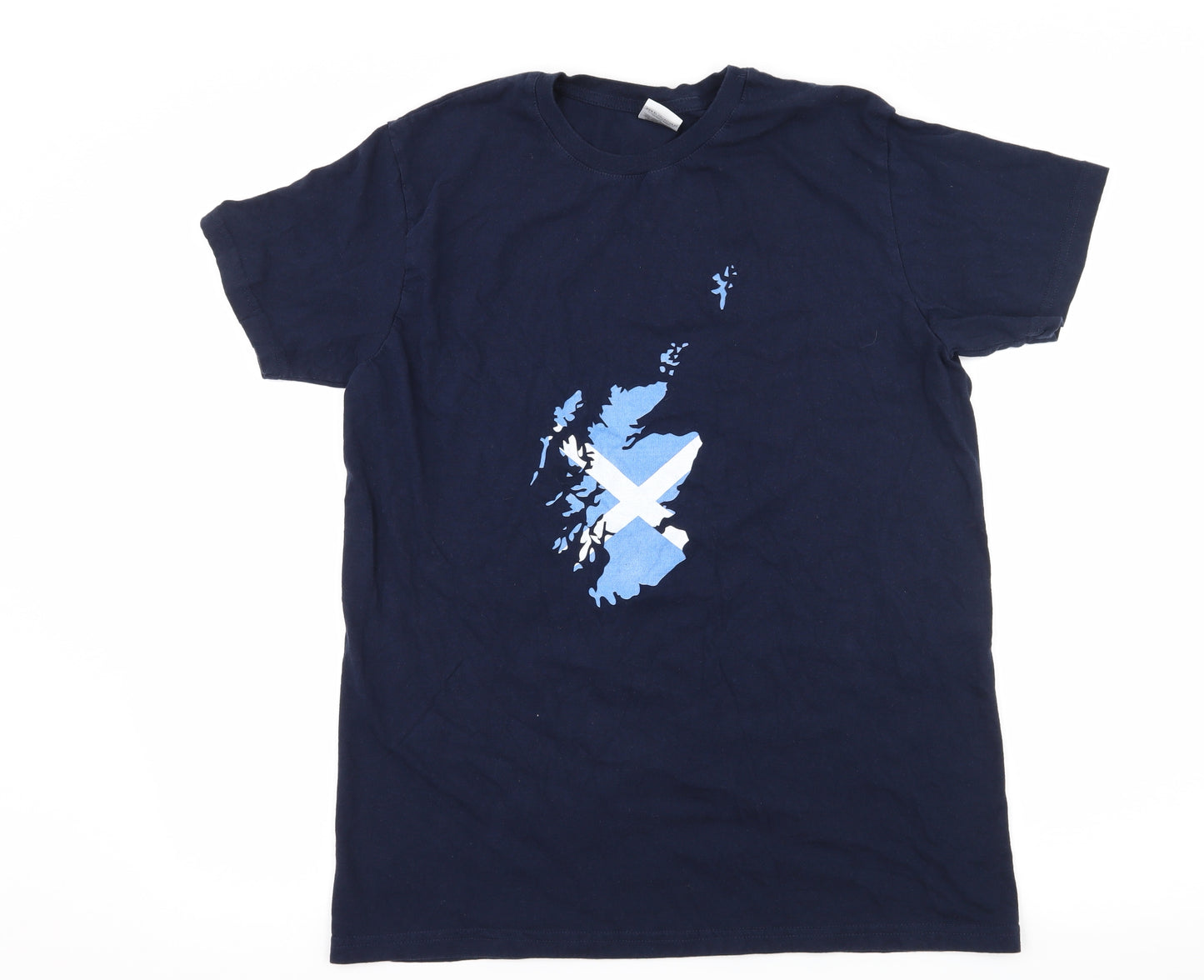 B&C Mens Blue  Jersey  T-Shirt Size M  - Scotland