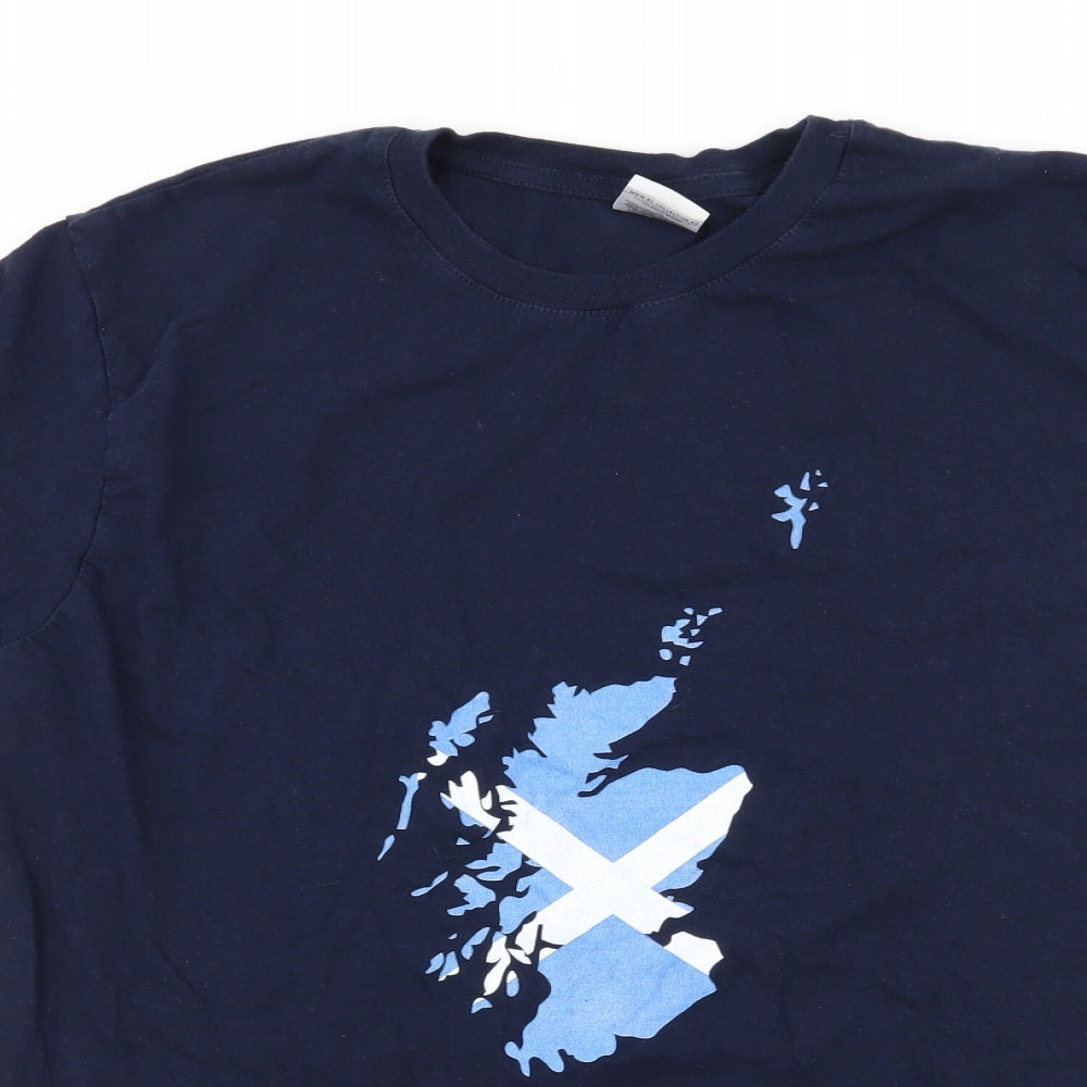 B&C Mens Blue  Jersey  T-Shirt Size M  - Scotland
