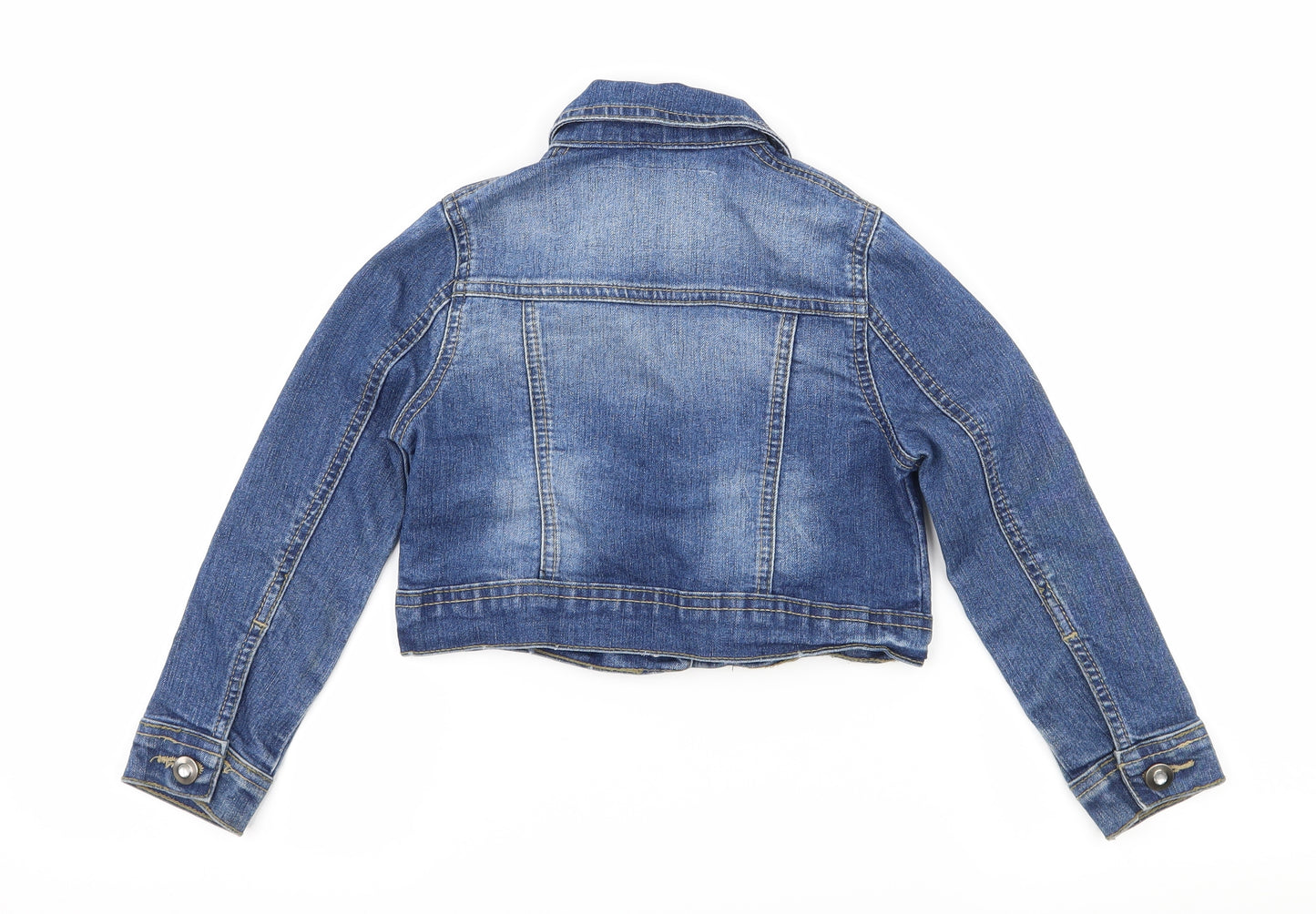 George Girls Blue  Denim Jacket  Size 4-5 Years  - Crochet detail