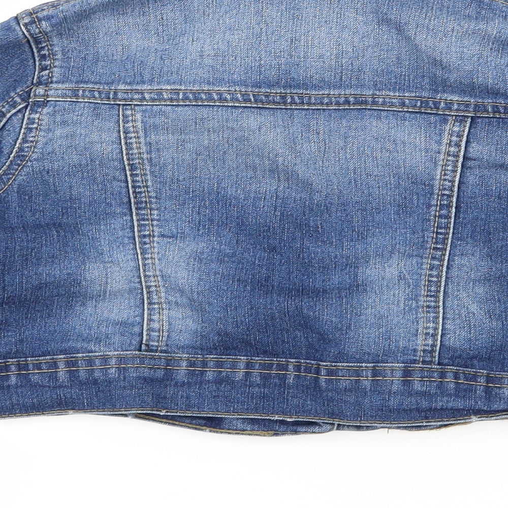 George Girls Blue  Denim Jacket  Size 4-5 Years  - Crochet detail