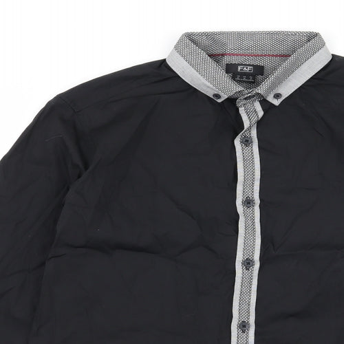 F&F Mens Black    Button-Up Size M