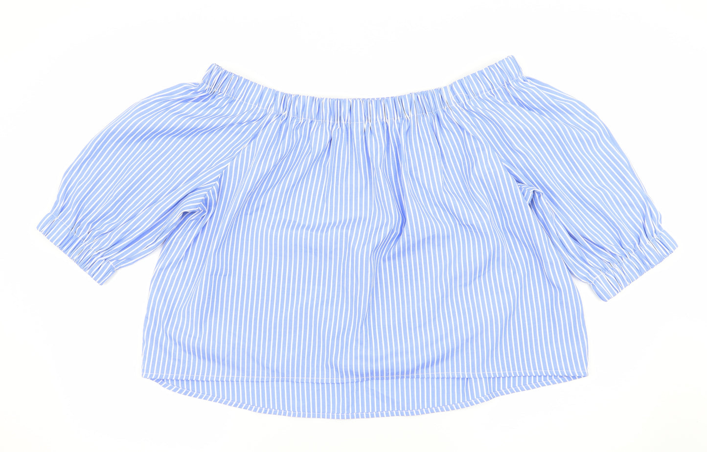 New Look Womens Blue Striped  Basic Blouse Size 14