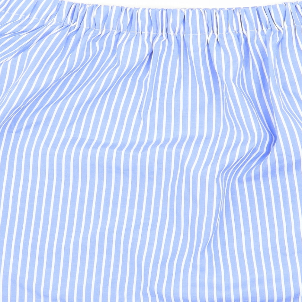 New Look Womens Blue Striped  Basic Blouse Size 14