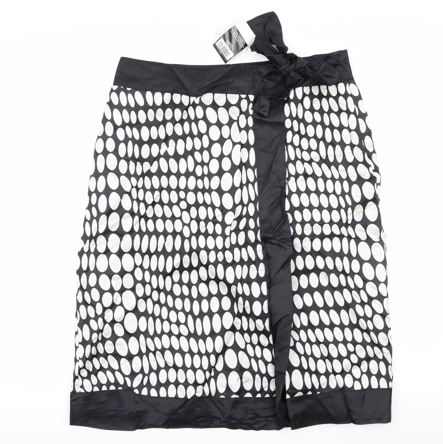 George Womens Black Polka Dot Satin Straight & Pencil Skirt Size 16