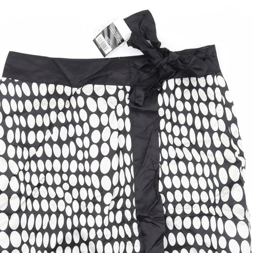 George Womens Black Polka Dot Satin Straight & Pencil Skirt Size 16