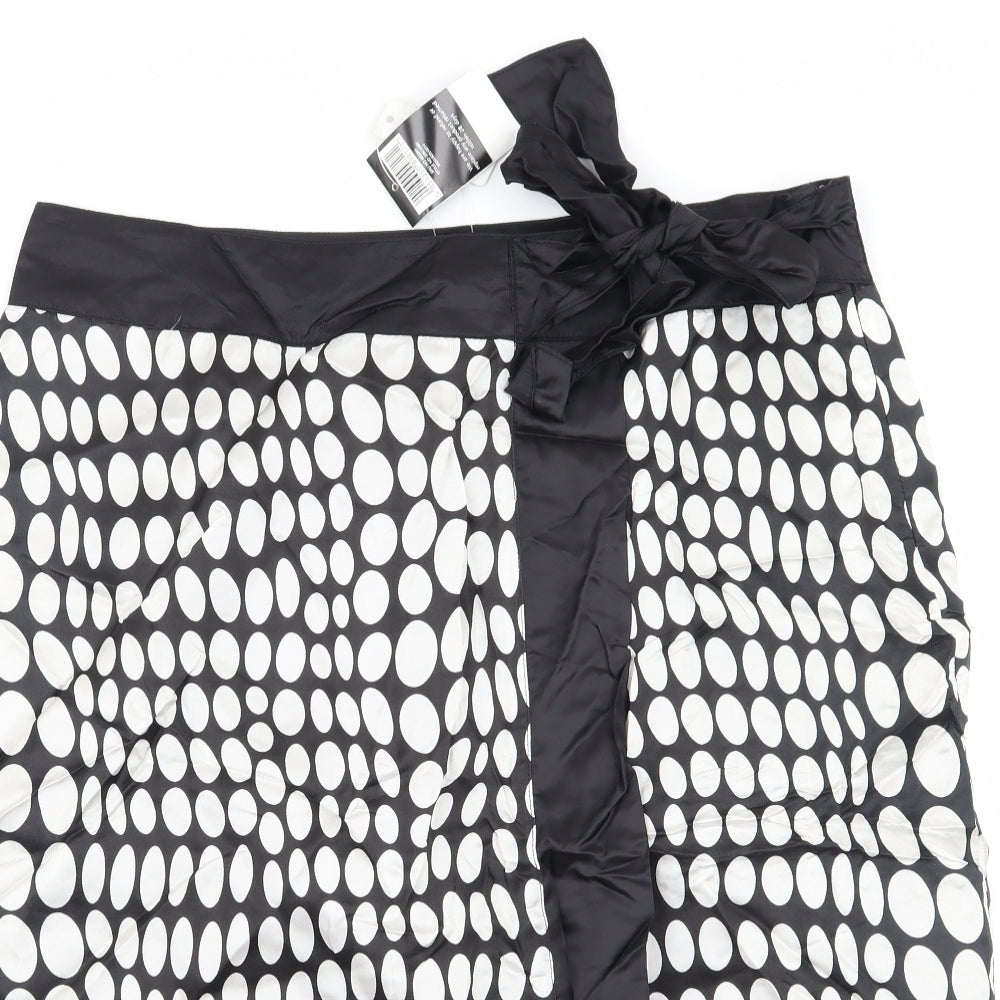George Womens Black Polka Dot Satin Straight & Pencil Skirt Size 16