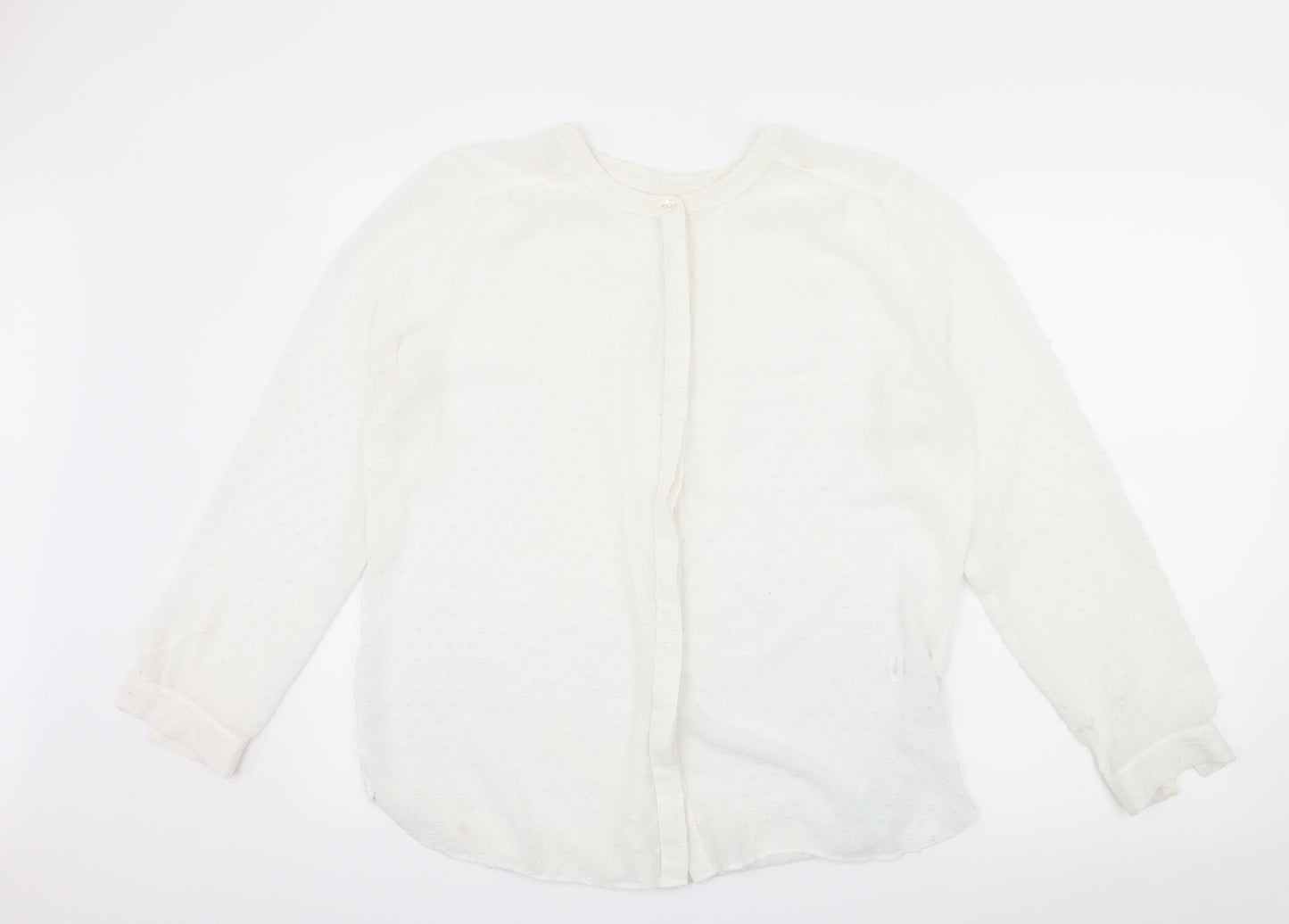 Matalan Womens White Polka Dot  Basic Blouse Size 14