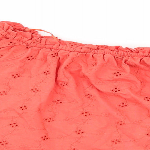New Look Womens Orange Floral Jersey Basic Blouse Size 18