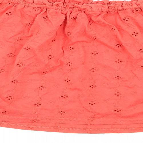 New Look Womens Orange Floral Jersey Basic Blouse Size 18