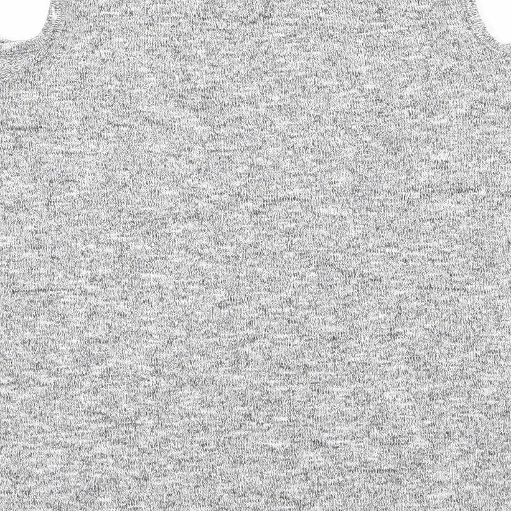 New Look Womens Grey  Jersey Basic T-Shirt Size 10  - Cut Out Shoulder