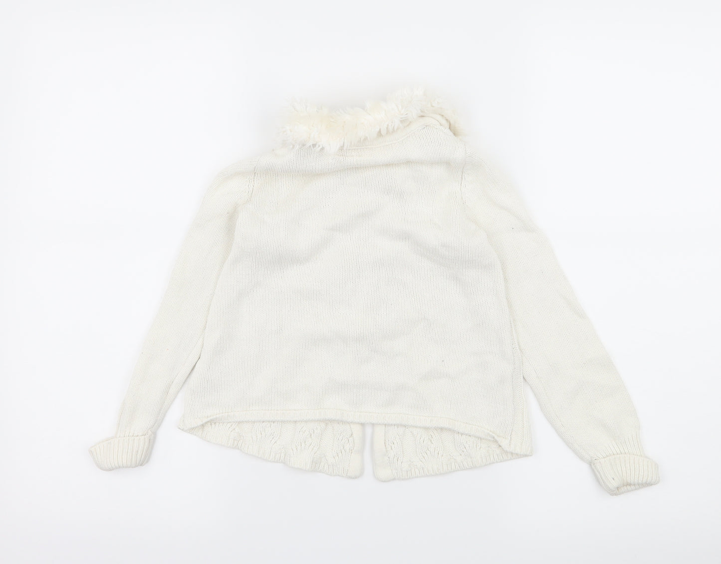 Strawberry Faire Girls White  Knit Cardigan Jumper Size 3-4 Years