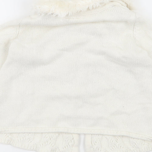 Strawberry Faire Girls White  Knit Cardigan Jumper Size 3-4 Years