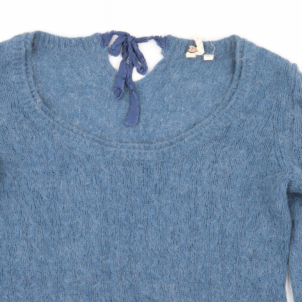 White Stuff Womens Blue  Knit Pullover Jumper Size 10