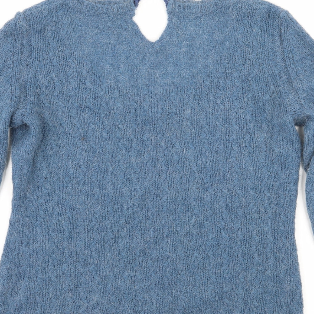 White Stuff Womens Blue  Knit Pullover Jumper Size 10