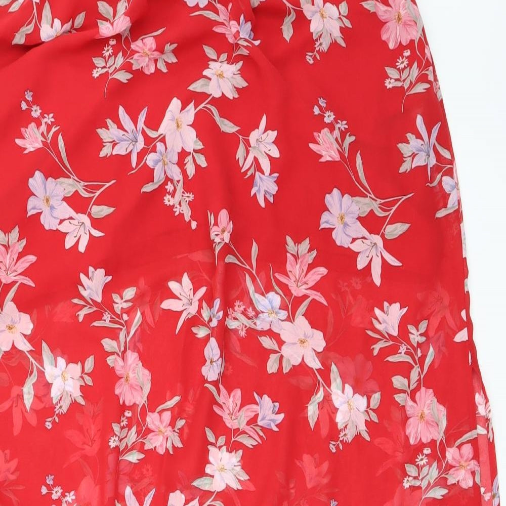 H&M Womens Red   A-Line Skirt Size 12