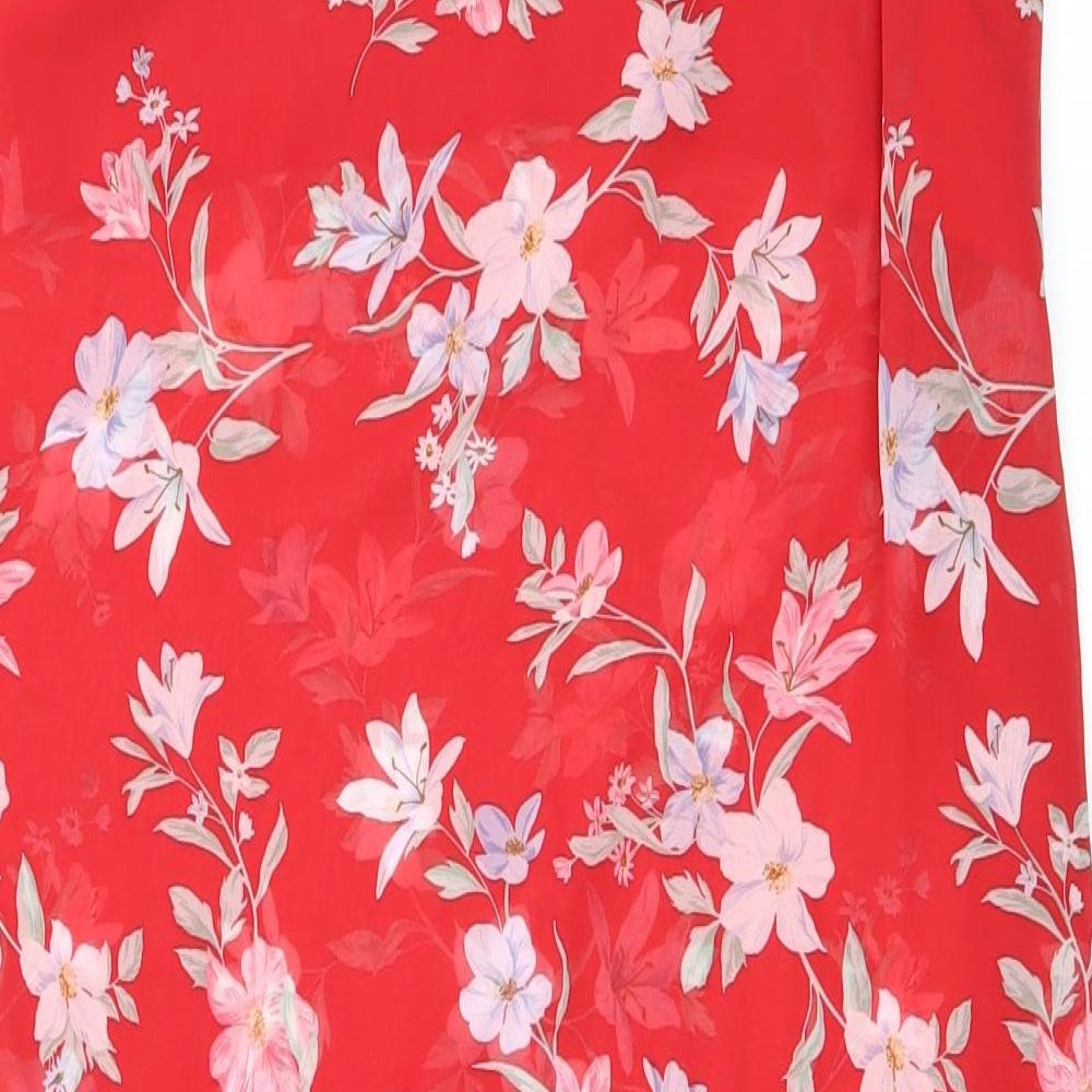 H&M Womens Red   A-Line Skirt Size 12
