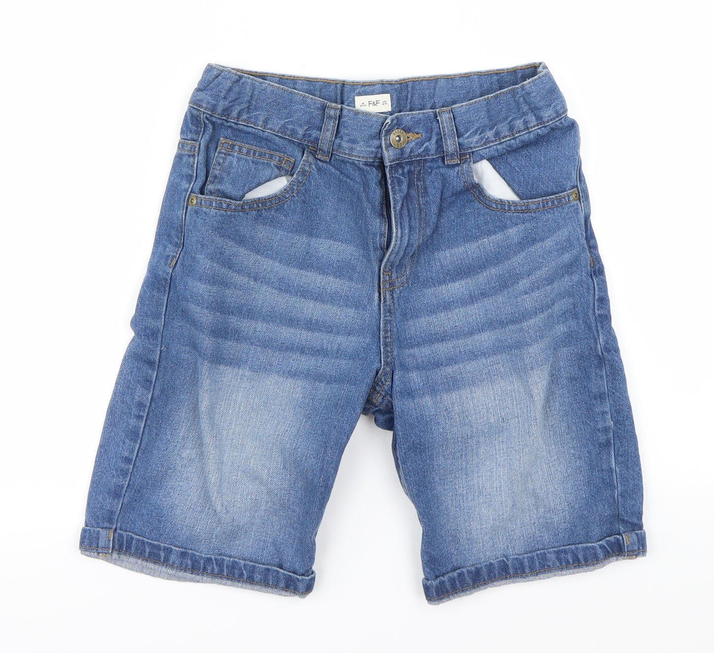F&F4 Girls Blue   Cut-Off Shorts Size 10-11 Years