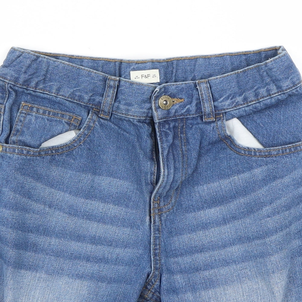 F&F4 Girls Blue   Cut-Off Shorts Size 10-11 Years