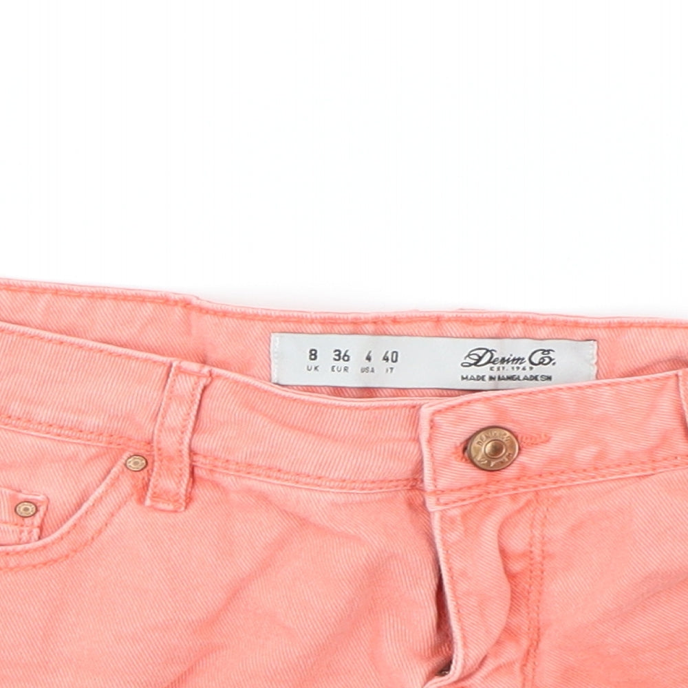 denim co Womens Orange   Cut-Off Shorts Size 8
